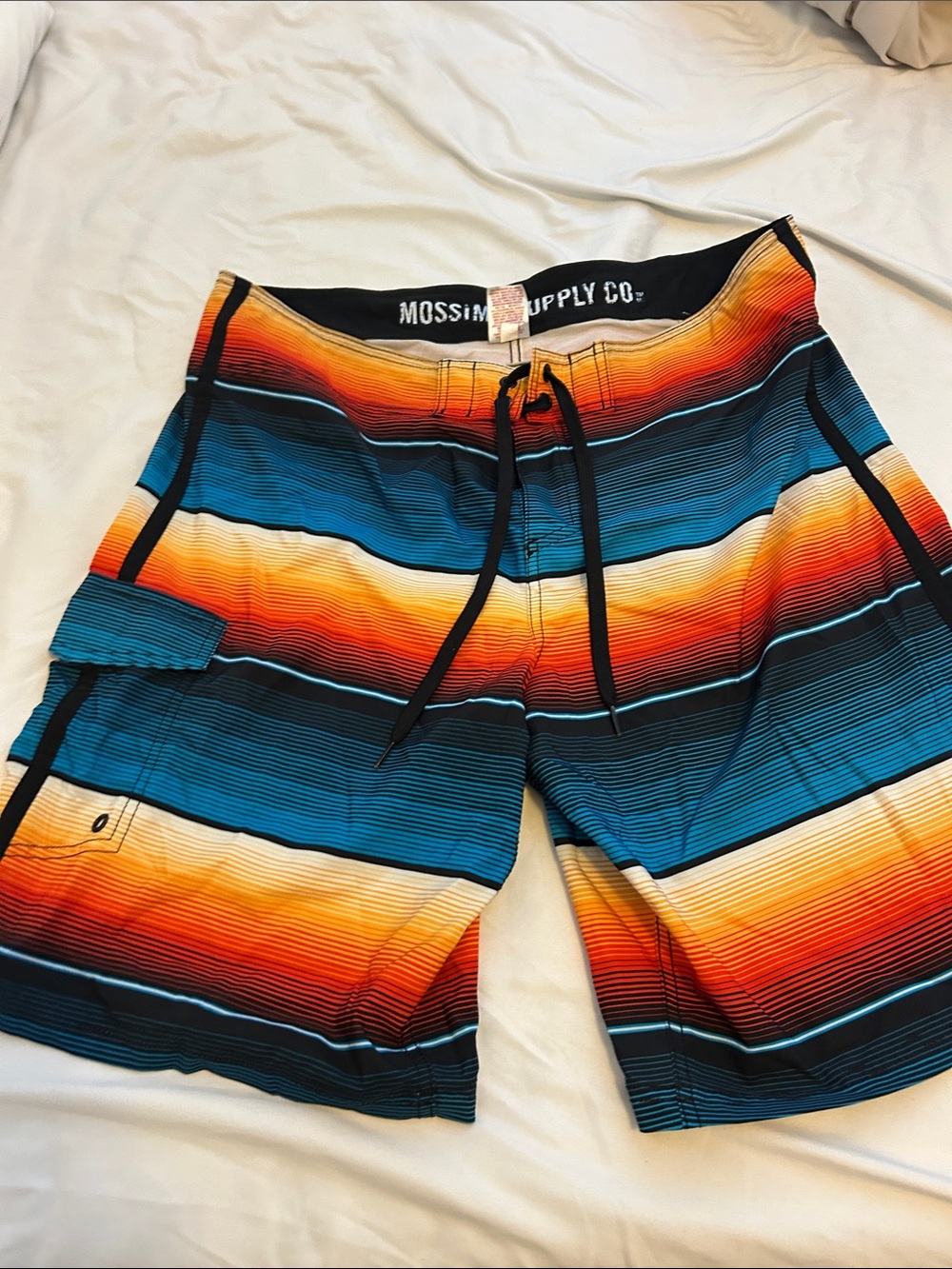Mossimo Supply Co. Men’s Blue & Orange Stripe Board shorts